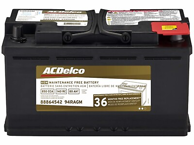 #ad 12V Battery AcDelco Universal AGM 80 Amp CCA 850 140 Reserve Capacity $323.99