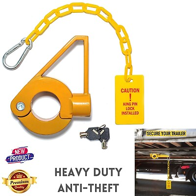 #ad Safety King Pin Hitch Lock Anti Theft fit 5th Wheel Camper Trailer RV Heavy Duty $75.79