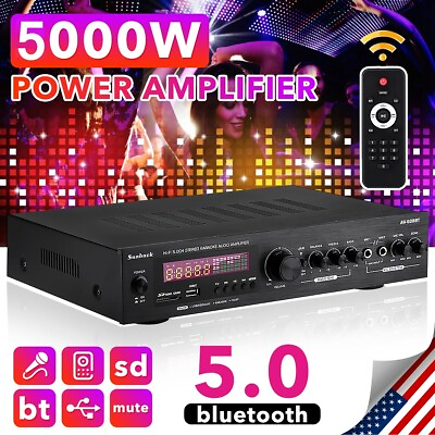 Sunbuck 5 Channel 2000W Professional Power DJ Amplifier Rack Mount Amp Stereo $85.49