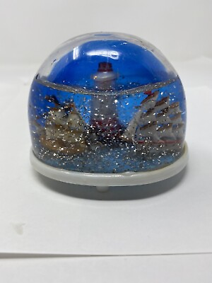 Two Ships And A Lighthouse Made In Hong Kong Glitter Globe Souvenir $4.99