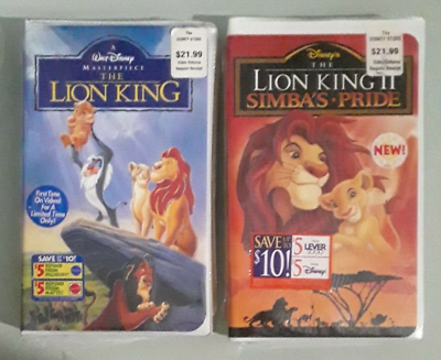 #ad disney THE LION KING II SIMBAS PRIDE VHS VIDEOTAPE LOT NEW dings shrink tear $16.06