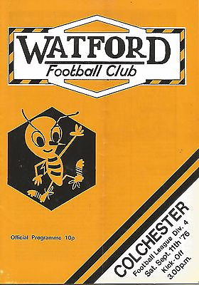 #ad Football Programme Watford v Colchester United Div 4 11 9 1976 GBP 1.00