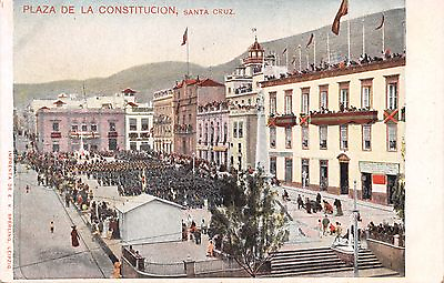 #ad SANTA CRUZ SPAIN PLAZA DE LA CONSTITUCION POSTCARD 1900s $5.59