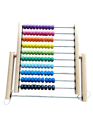 #ad Counting Abacus Wooden Education Tall Folding Mathematics Addition Subtraction $18.85