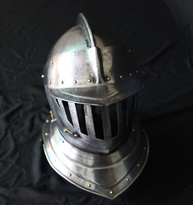 #ad Medieval Closed Face Movable Visor Helmet Made From Old Steel sheet Helmet $98.78