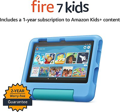 #ad Amazon Fire 7 Kids Edition Tablet Tab 2022 11th Gen with stand for Educational $284.99