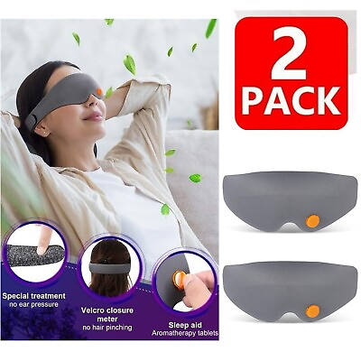 #ad 2 Pack Travel 3D Eye Mask Sleep Soft Padded Aroma Cover Rest Relax Blindfold $5.95