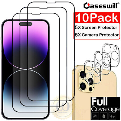 #ad For iPhone 15 14 Plus 13 12 11 Pro X XS Max Tempered Glass Full Screen Protector $13.98