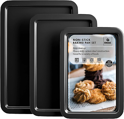 #ad Baking Sheet Pan Set Cookie Sheet for Oven Nonstick Bakeware Sets with Wider G $23.93
