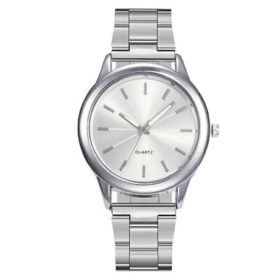 #ad Luxury Women#x27;s Analog Dial Quartz Watch Stainless Steel Band Casual Wristwatch $7.72