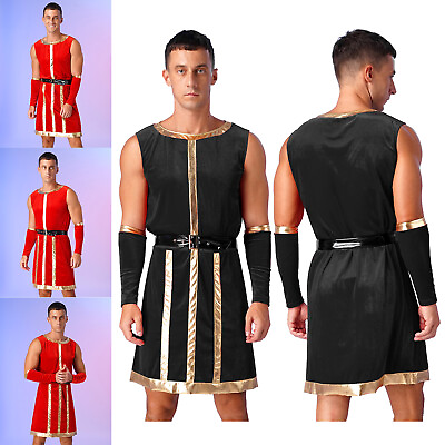 #ad Mens Sleeveless Velvet Medieval Renaissance Knight Costume Warrior Fancy Dress $8.36