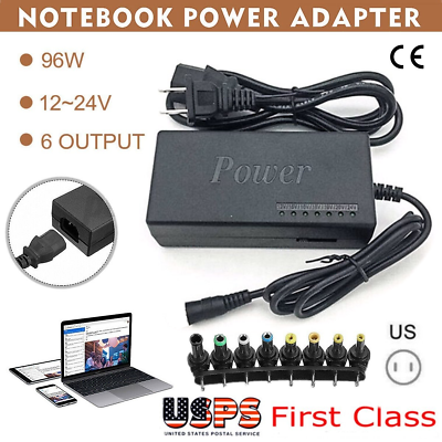 #ad 12 24V Adjustable Universal Power Supply 96W Notebook Charger Adapter For Laptop $13.98