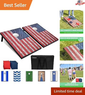 #ad Affordable All Weather Cornhole Set Rustic Americana Theme for Fun Outings $99.47