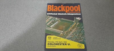 #ad Blackpool v Colchester United Div 4 1981 82 GBP 2.99