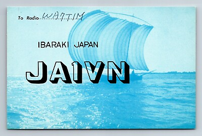 #ad Vintage Ham Radio Amateur QSL QSO Postcard JA1VN Ibaraki Japan 1977 $9.95