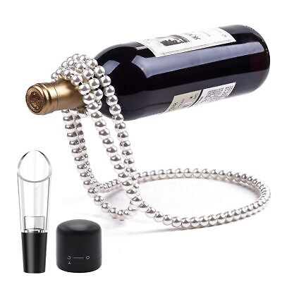 #ad Pearl Necklace Shaped Wine Rack Metal Wine Bottle Holder Wine Bottle Stand ... $37.91
