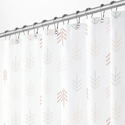 mDesign Decorative Arrow Print Easy Care Fabric Shower Curtain with Reinforced $27.53