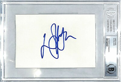 #ad ELTON JOHN Signed Autographed Index Card Beckett BAS Slabbed $1104.15