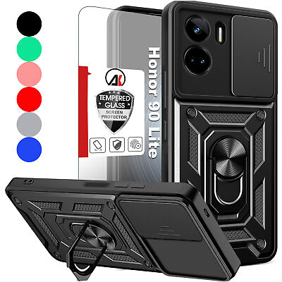 #ad For Honor 90 Lite Shockproof Armor Case Cover Magnetic Ring StandTempered Glass GBP 5.99