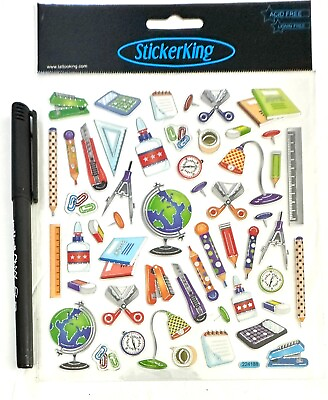 #ad School Supplies foil accents Scrapbooking Stickers NEW Flat Sticker King $1.99