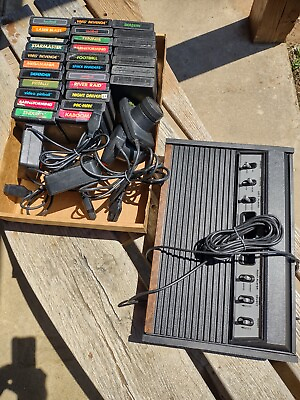 #ad Atari 2600 Console Lot TESTED Sears Tele Games 29 Games CX 10s amp; paddles $225.00