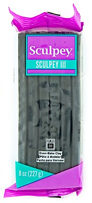 #ad Sculpey III Black Polymer Oven Bake Clay 8oz Block $12.49