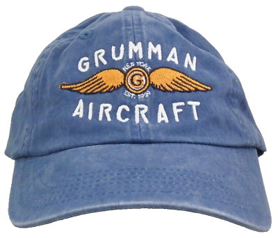 Grumman Embroidered Aircraft Wings Baseball Cap Blue Aviation HAT 0128 B $30.95