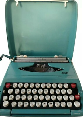 VTG Smith Corona SCM Carnegie Blue MCM Typewriter Decor USA For PARTS Only READ $79.97