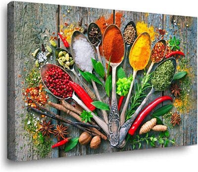 #ad kitchen canvas wall art Spoon Kitchen Canvas Art Print Frame Framed Picture Home $59.99