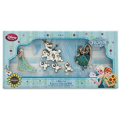 #ad LE 800 Frozen Fever Elsa Olaf Princess Anna Disney Store Boxed Limited Pin Set $49.00