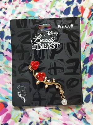 #ad Disney Beauty Beast Rose Pearl Ear Cuff $13.99