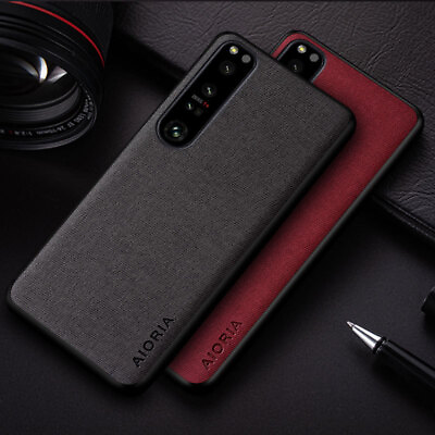 For Sony Xperia 1 IV 10 IV Fabric Canvas Cloth Leather Soft Bumper Case Cover $8.96