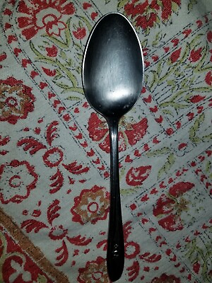 #ad Stainless Queen Anne Serving Spoon Japan Solid Surgical Vintage Used Floral $19.99