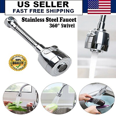 360° Swivel StainlessSteel Faucet Aerator Double Mode Water for Kitchen Bathroom $5.50