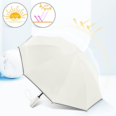 Inverted Compact Umbrella Large Windproof Umbrellas With Reflective Stripe BEIGE $49.99
