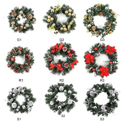 #ad Xmas 10LED Light String Christmas Wreath Front Door Hanging Garland Party Decors $16.90