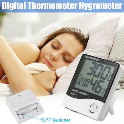 #ad Digital Thermometer Hygrometer Indoor Temp Meter Alarm Clock LCD Display °C °F $6.91
