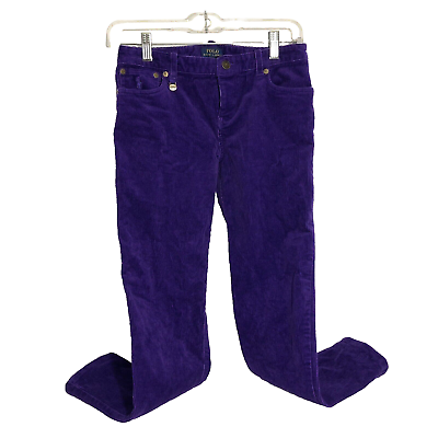 Polo Ralph Lauren Girls Pants Size 14 Purple Corduroy Straight Leg #ad $14.99