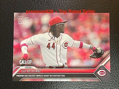 #ad 2023 Topps Now ELLY DE LA CRUZ Reds Call Up #575 Fastest Infield Assist Ever QTY $4.24