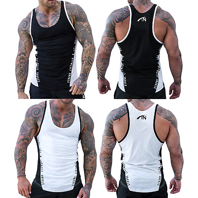#ad Men#x27;s Muscle Tank Tops Dry Fit Gym Workout Tank Top Fitness Bodybuilding Shirt $12.64