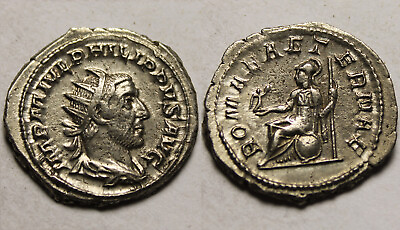 Genuine ancient Roman coin ANTONINIANUS Emperor Philip I the Arab AD 244 Roma XF $156.00