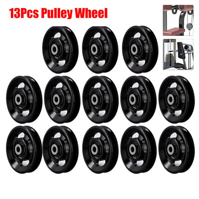 #ad 88MM Universal Aluminum Alloy Bearing Pulley Wheel Cable Gym Fitness Equipment $42.31