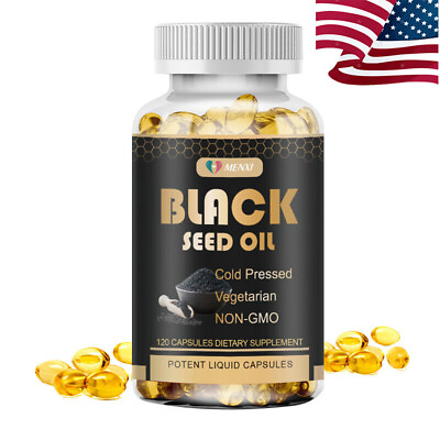 Black Seed Oil Capsules 1000mg 120 Softgels Cold Pressed Black Cumin Seed Oil $13.79