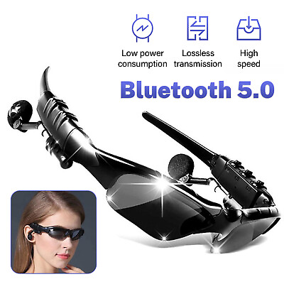 #ad Bluetooth 5.0 Sunglasses Wireless Glass Headphone Stereo Earphone W Mic Headset $11.62