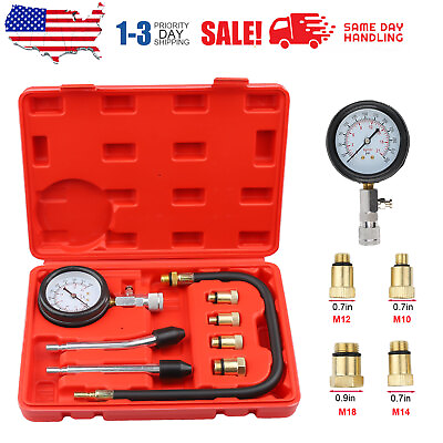 Petrol Engine Cylinder Compression Tester Kit for Automotive Motorcycle Tool Kit #ad $16.99