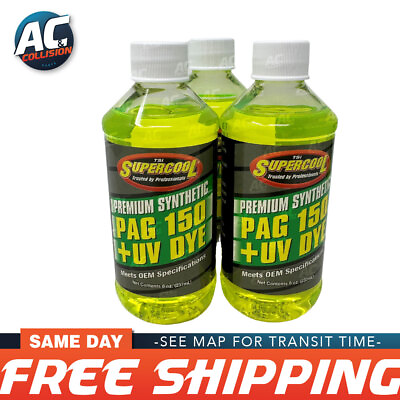 #ad Premium Synthetic AC Refrigerant Oil PAG 150UV Vis 8oz. 3 Pack $29.99