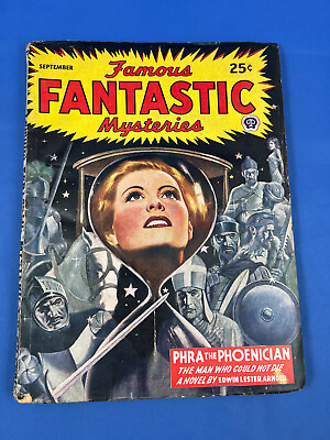#ad Famous Fantastic Mysteries September 1945 Phra the Phoenician Arnold Pulp $18.00