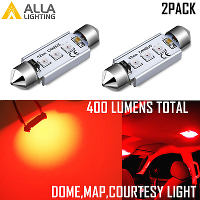 #ad Alla Lighting 3 LED 577 Center High Mount Stop Lamp 3rd Brake Light Bulb Red 2pc $11.98