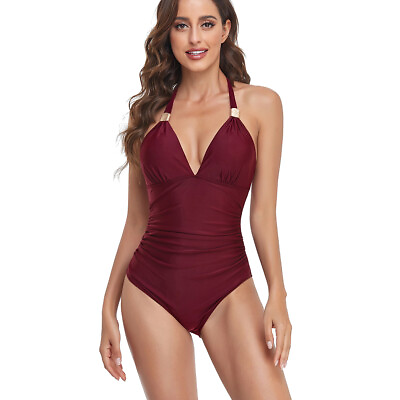 #ad Women#x27;s Deep V shaped Backless Sexy Bodysuit Solid Color Beach Casual Summer $21.24