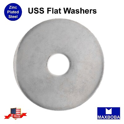 #ad USS Flat Washers Zinc Plated Steel Various sizes Available $2.99